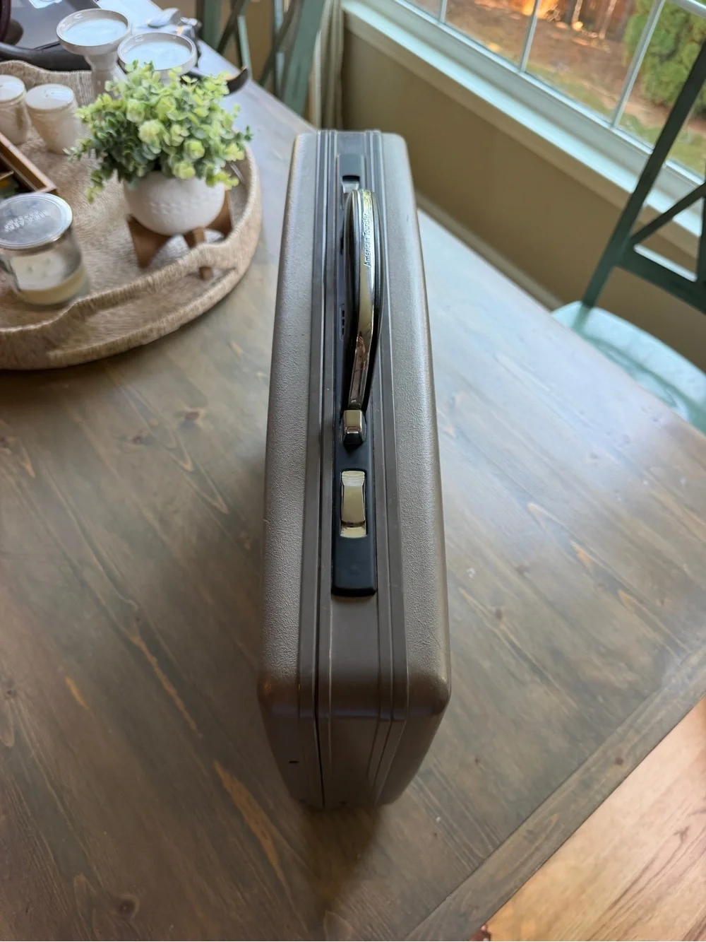 American Tourister Black and Silver Luggage Handle with Combination Lock